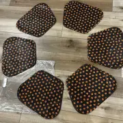 6 Longaberger Boo Pumpkin Fabric Placemats custom made for round table