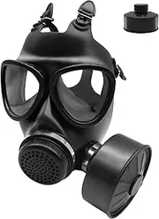 Military Nuclear & Chemical Survival Gas Mask, Gas Mask with 40mm Activated Carbon Filter, Tactical Full Face Respirator Mask for Chemicals, Gases, Paints, Vapors, Welding