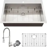 33 X 22 Drop-In/Undermount Kitchen Sink, Single Bowl Kitchen Sink with Pull dow
