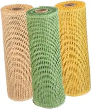 KOMBIUDA 3pcs Burlap Mesh Rolls for Flower Wrapping Decorative Craft Supplies for DIY Bouquets Wreaths and Ribbon Garlands