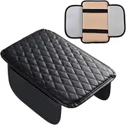 Car Armrest Box Cushion | Automatic Armrest Cover | Center Console Cushion | Leather Armrests for Center Console | Reinforced Protection with Row Pockets