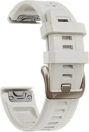 [PCAVO] 20MM Watch Band for Garmin fenix 5s 6s 7s pro solar Quick fit with light gold buckle soft silicone 20 bands Replacement for garmin epix pro gen 2 42mm Descent Mk2s/3/3i for women