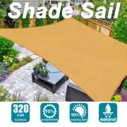 Shade Sail Shade Cloth 98% Sun UV Block Waterproof Rectangle AU Extra Heavy Duty