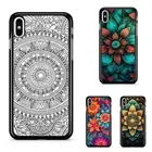 For iPhone XS 11 12 13 14 15 16 Pro Max Durable Case mandala pattern thick lines