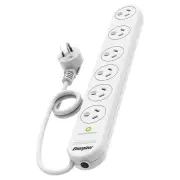 Energizer 6 Outlet Power Surge Protector, White. ET-6OSPSW