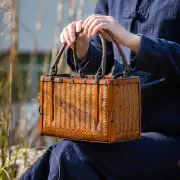 Japanese-style Bamboo Woven Storage Bags Handmade Basket Teacup Teapot Bags
