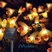 Warm White Solar LED String Bee Lights Waterproof Garden Path Yard Outdoor Decor