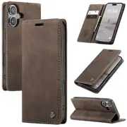 CaseMe iPhone 16+ Plus Classic PU Leather Folio Case Cover Apple 2024 [Coffee]