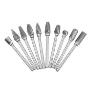 10Pcs Shank Tungsten Steel Carbide Burr Set Single Line Rotary Drill Bit