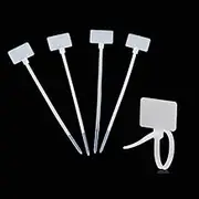 Amgate 100 Pcs Write on Tags Wire Zip Ties Cable Mark Tags Nylon Power Marking Label (100pcs)