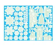 C120 2PCS Self-luminous Christmas Decoration Snowflake Sticker Christmas Static Window Sticker Luminous Wall Glass Sticker