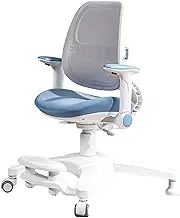 Children's Desk Chair with Wheels for Kids Computer Desk and Chair, Adjustable Height and Depth, Children's Study Chair, Ergonomically Designed for Boys and Girls (Color : Blue)