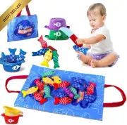 Montessori Fishing Game, Stacking Cups & Number Sorting Toy for 6-18 Months