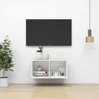 High Gloss Wall-Mounted Wooden Cabinet TV Storage Unit Shelf Rack Bookcase White