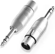 CableCreation 1/4" TRS to XLR Adapter 2Pcs, Balanced 6.35mm to XLR，1/4 inch TRS Male to Female, Microphone Connector, Quarter Inch 6.35mm for Mixers, Speaker, Amplifiers