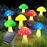 Homeleo Upgraded 8-Pack Solar Mushroom Lights for Outdoor Yard Decor, Waterproof Multi-Colored Garden Mushroom Lamp, Solar LED Fairy Lights for Backyard, Thanksgiving, Christmas, Halloween Decorations