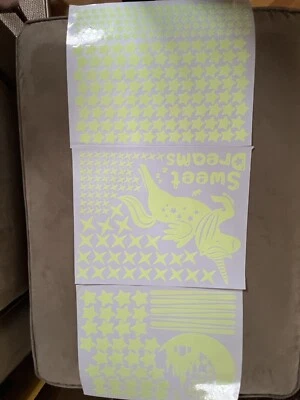 Glow in the Dark Stars for Ceiling, 353 Pcs Wall Decals Moon Unicorn