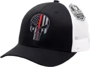 Red Line Punisher Snapback Tucker Mesh Hat Black/White
