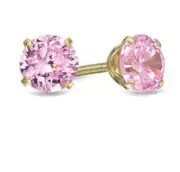 Child’s 4.0mm pink cubic zirconia stud earrings from Zales