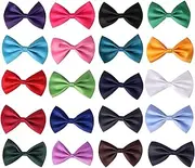 [JIAKAI] Pre-tied Bow ties,Solid Color Adjustable Bow Tie Collection, For Kids And Boys（10 Mixed Color,Random Color）