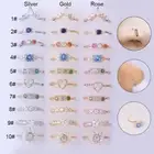Zircon Piercing Nose Hoop Sleeper Clicker Ring Septum Ear Surgical Steel Jewel