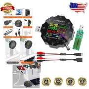 Versatile USB Power Tester with Color LCD: Alligator Clips & Wide Compatibility