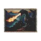 Medieval Dragon Woven Tapestry Blanket Fantasy Castle Couch Throw Quilt Textile