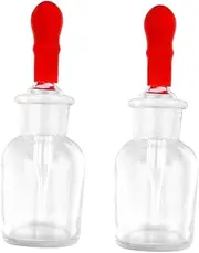 Gatuida Dropper Reagent Bottles Kit 2 Pcs Professional Oil Dispenser Glass Essential Oil Bottles Lab Tools