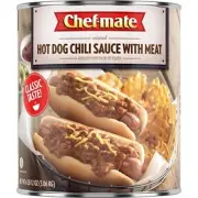 Chef-mate Hot Dog Canned Chili Sauce with Meat Ready to Eat 6 lb 12 oz #10 Ca...