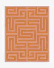245' x 305' | Machine Washable Runner Rug | Kid & Pet Friendly | Indoor Rug | Maze Pink & Orange Rug | Ruggable