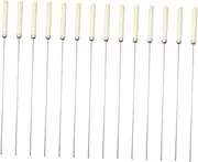 25Pcs BBQ Skewers Premium Stainless Steel Barbecue Needles with Handles for Grilling Chicken Wings and Lamb Legs Durable Easy to Clean BBQ Cooking Tools