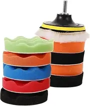 GRIRIW 1 Set Buffing Pads for Drill Polishing Kit for Car Detailing Versatile Sponge Polisher Discs for Efficient Waxing and Buffing Compact Design for