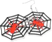 BESPORTBLE Spider Web Earrings 1 Pair Spider Ear Rings Women Jewelry Halloween Theme Jewelry Halloween Jewelry Ear Dangles Acrylic Alloy Earring Halloween Theme Earrings