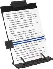 Desktop Document Holder Stand with 7 Adjustable Positions, Black Metal File O...