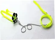 COLLBATH 1.2m Reptile Harness Fluorescent Green Lizard Leash Adjustable for Outdoor Use