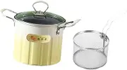Ｂｅｓｇａ Small Deep Fryer Pot Milk Warmer Pot Practical Frying Basket 3L Capacity for Baking French Fries Boiling Kitchen Restaurant