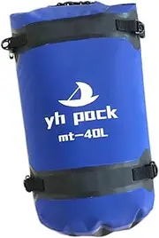 ａ aternee Waterproof Backpack Sack Large Storage Water Resistant Portable Motorcycle Luggage Tail Bag for Beach Rafting Snowboarding, Blue 40L
