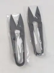 2PK U-Shaped Scissors, CARBON Steel, Spring-Action, NEW in Velvet Gift Bag