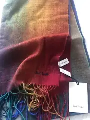 Paul Smith 100% Lambswool Multicoloured Ombre Cosmos Scarf Runway Unisex BNWT