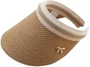 [HAMKVBPR] Women Visor Hat Female Summer Beach Cap Outdoor Hollow Top Sun Hat Summer Outdoor