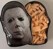Halloween II Slasher Mask Candy - One (1) Collectible Michael Myers Mask Tin- Butcher Knife Sour Orange Flavor