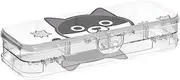 Yoogain Cute Cartoon Dog Clear Pencil Plastic Box 2 Layer Hard Boxes Pens Case For Stationery Supplies With Snap And Lid