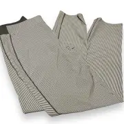NEW Athleta women 10T Brooklyn Ankle Pant Side Stripe Zipper Pocket Gray & White