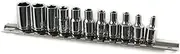 11pc BA Sockets 1/4" Dr BA0-BA10 & Socket Rail For Classic Cars Model Making