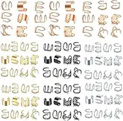 [ASVNRES] 96 Pcs Gold Silver Black and Rose Gold Hair Braids Dreadlock, Non-Piercing Ear Clip Beard Beads Cuffs Clip Hair for Women Men Hair Accessories Styling Jewelry Tools