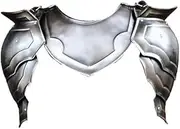 Medieval Shoulders and Gorget Pair of Pauldrons Armor Cosplay Fantasy Knight Cosplay Props, Renaissance Clothing, LARP Costume Silver, Silver