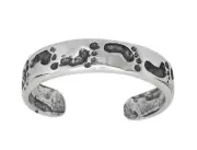 Sterling Silver .925 Feet Prints Toe Ring adjustable size | Made In USA