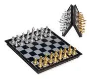Magnetic Travel Chess Set Game with Folding Board Portable and Storage