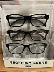 Geoffrey Beene Reading Glasses 3 Pack Reader | Unisex Men Women +1.50