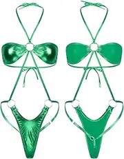 [Miutii] Womens Micro Bikini Extreme Slutty Suspender Sling Bikinis Mini G String Thong Swimsuit